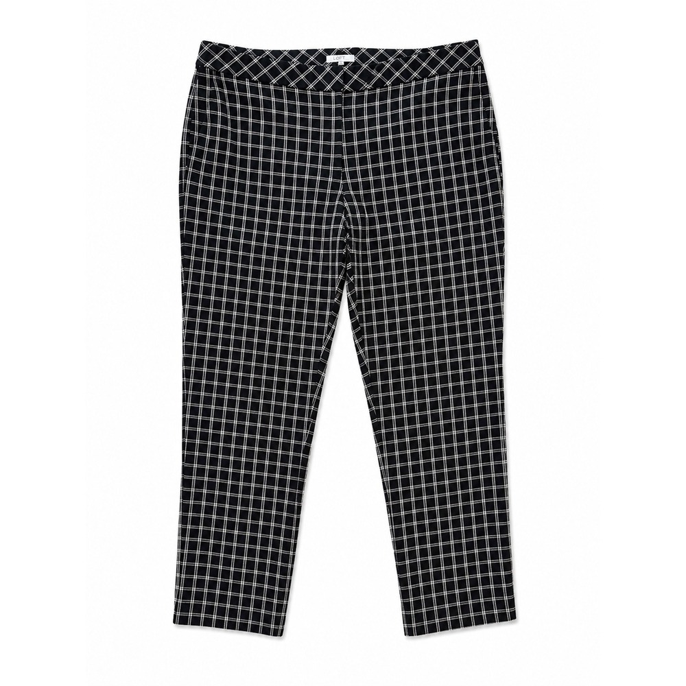 J. Jill Premium Bi-Stretch Windowpane Black White‎ Plaid Ankle Pants Womens 12